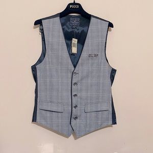 Guess black and grey vest with metallic brooch